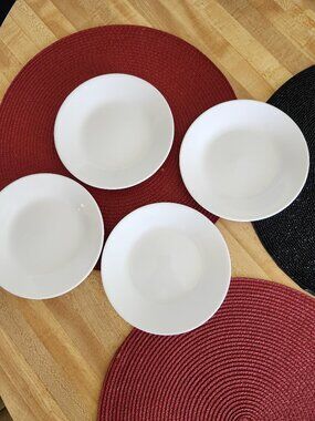 4 Corelle Winter Frost White Bread and Butter Plates 6 3/4"